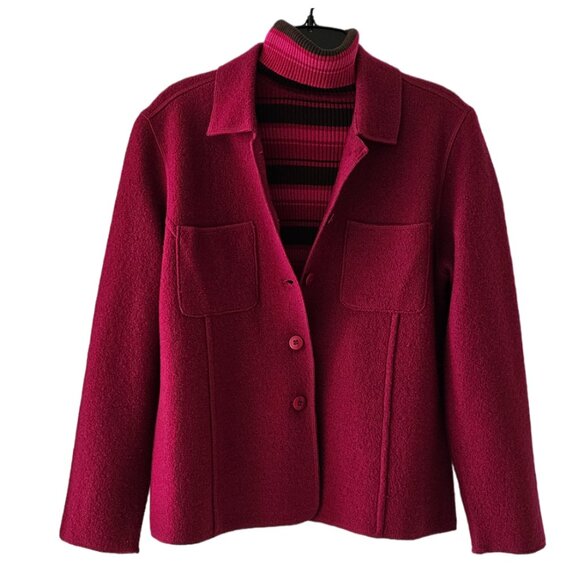 Petite Sophisticate Jackets & Blazers - Petite Sophisticate 100% Boiled Wool Jacket | Like New | SP | Raspberry Pink